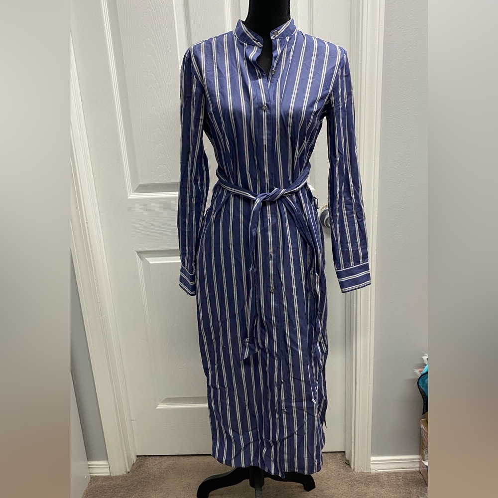 Striped Blue Shirt Dress